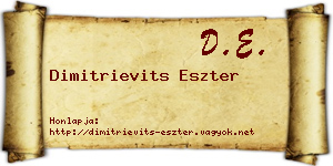 Dimitrievits Eszter névjegykártya
