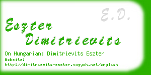 eszter dimitrievits business card